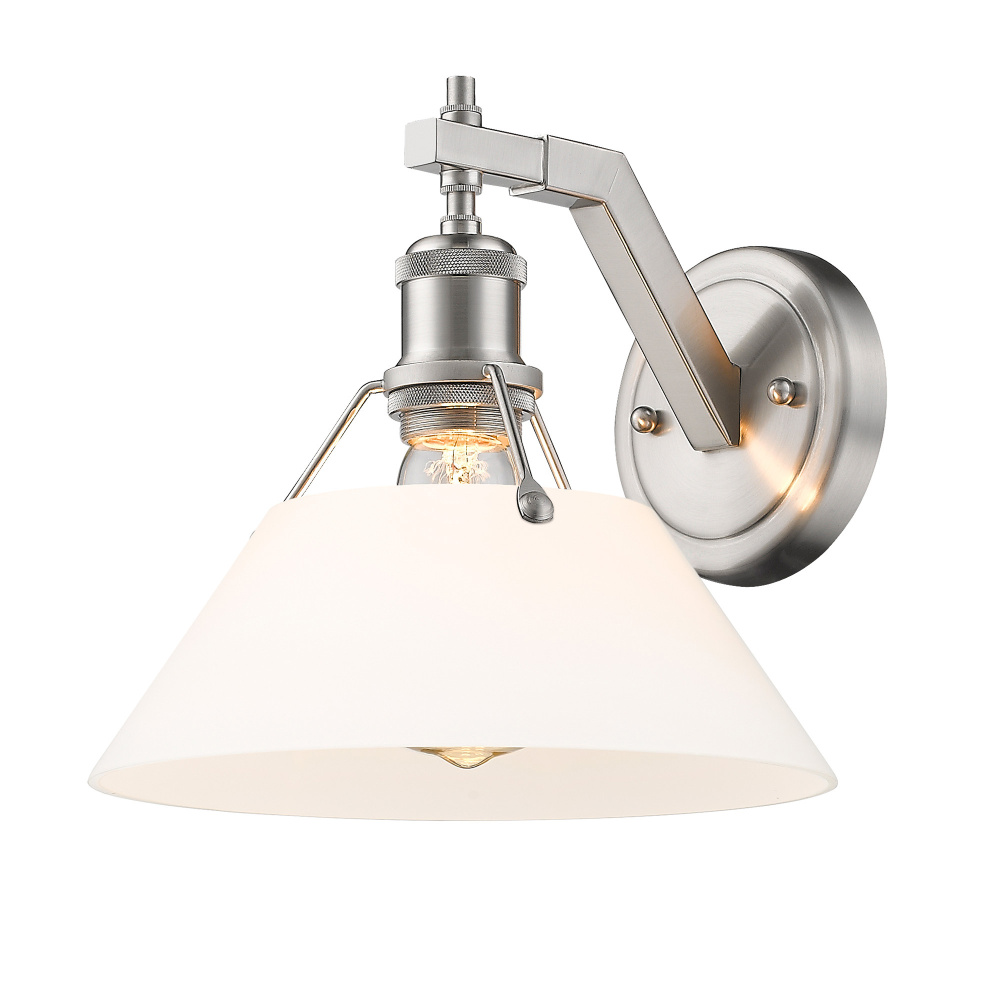 Yep by Golden Lighting Orwell 1-light Wall Sconce in Pewter and Opal Glass